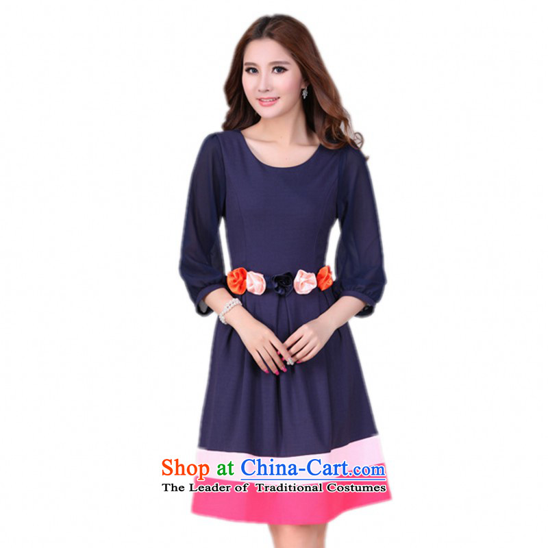 C.o.d. Package Mail women benefit from the new fall together xl lady dresses 2015 new products 7 cuff flowers foutune temperament OL video in thin skirt thick m deep blue XXL about the Constitution, paras. 135-145 (QIANYAZI hazel) , , , shopping on the In