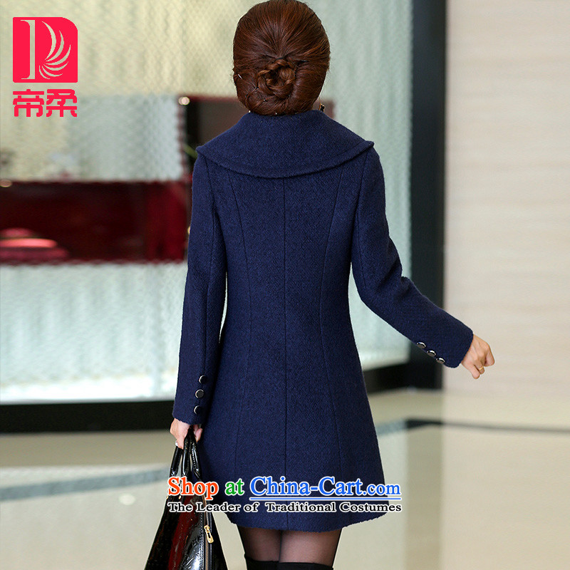 Dili Sophie (DIROU)2015 winter new Women's jacket coat Korean gross?   in long double-Wool Velvet DD251 a blue XL, Dili Sophie (DIROU) , , , shopping on the Internet