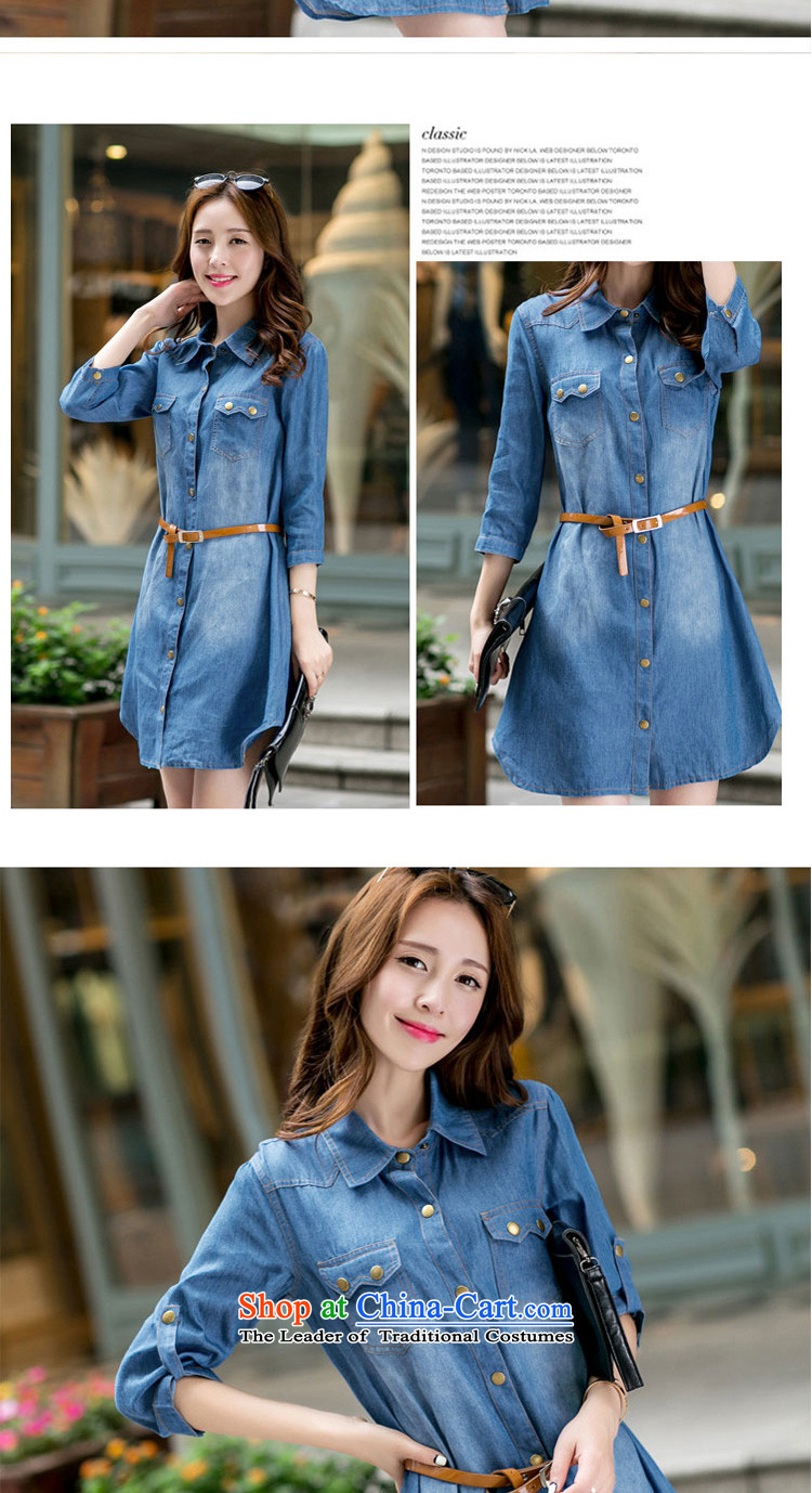 In accordance with the new Fat MM to xl loose video thin stylish lapel single row allotted seven points cuff denim dress Y063 BLUE XXXL female picture, prices, brand platters! The elections are supplied in the national character of distribution, so action, buy now enjoy more preferential! As soon as possible.