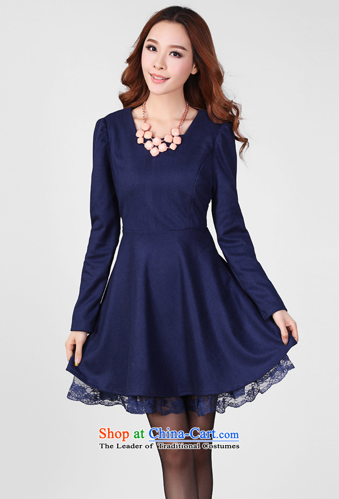 Coveted New Fall/Winter Collections Korean commuter Foutune of thick npc code female graphics thin gross? long-sleeved dresses5308 dark blue 3XL recommendations about 165 pictures, weight price, brand platters! The elections are supplied in the national character of distribution, so action, buy now enjoy more preferential! As soon as possible.