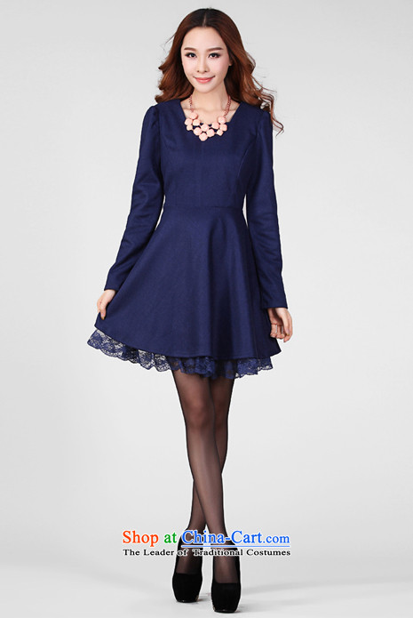 Coveted New Fall/Winter Collections Korean commuter Foutune of thick npc code female graphics thin gross? long-sleeved dresses5308 dark blue 3XL recommendations about 165 pictures, weight price, brand platters! The elections are supplied in the national character of distribution, so action, buy now enjoy more preferential! As soon as possible.