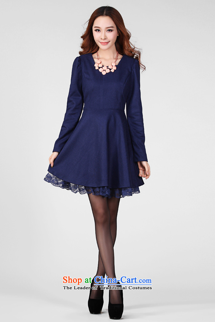 Coveted New Fall/Winter Collections Korean commuter Foutune of thick npc code female graphics thin gross? long-sleeved dresses5308 dark blue 3XL recommendations about 165 pictures, weight price, brand platters! The elections are supplied in the national character of distribution, so action, buy now enjoy more preferential! As soon as possible.