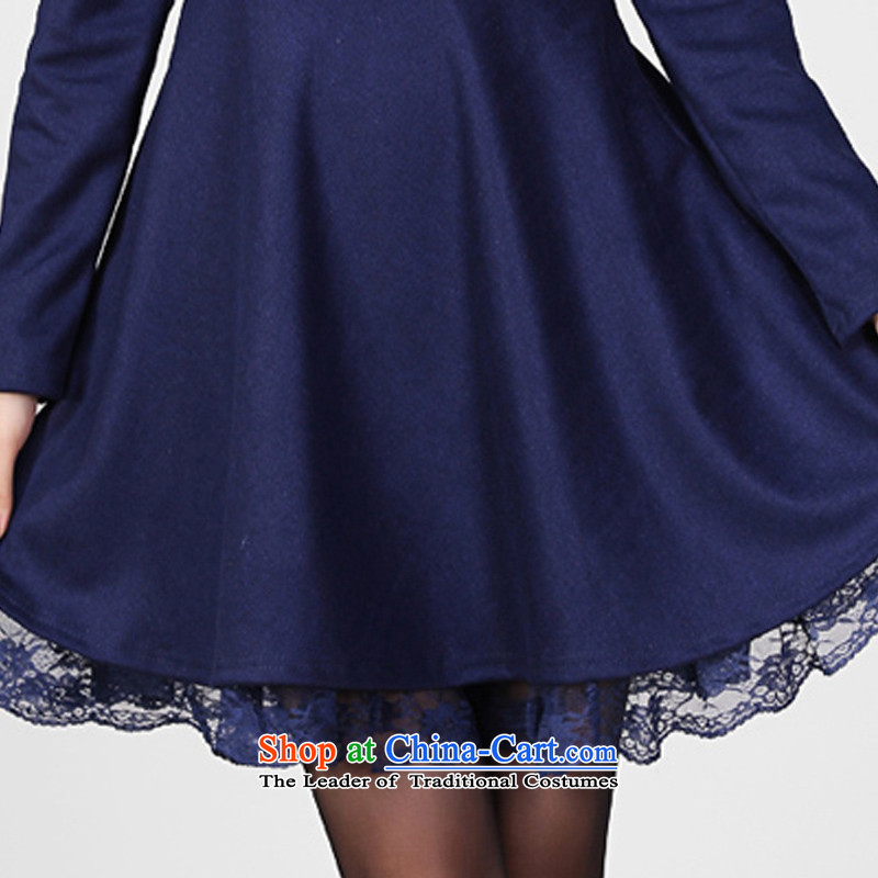 Coveted New Fall/Winter Collections Korean commuter Foutune of thick npc code female graphics thin gross? long-sleeved dresses5308 dark blue 3XL recommended weight 165 percent, indulge (tanai) , , , shopping on the Internet