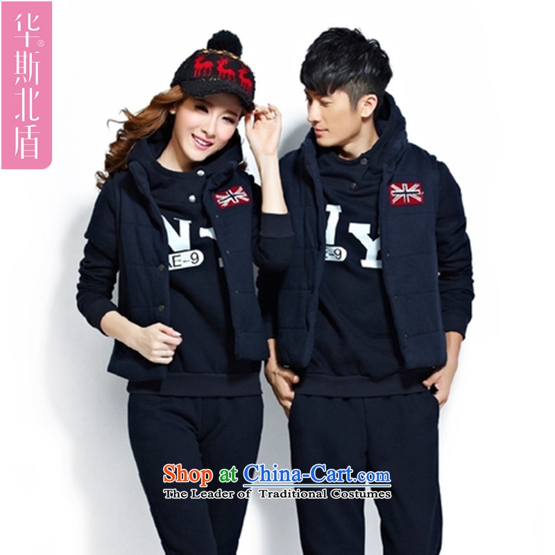 The Korean version of the new men sweater kits plus lint-free uniforms for larger thick 5XL can penetrate to 200 catties cotton couples SPORTS KIT 3XL, dark blue, North shields , , , shopping on the Internet