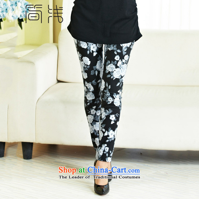 In short light 2015 autumn and winter new women's female flowers pants Sau San video thin trousers castor trousers pencil stamp temperament ladies casual pants Black XL, Jane light 7,064 shopping on the Internet has been pressed.