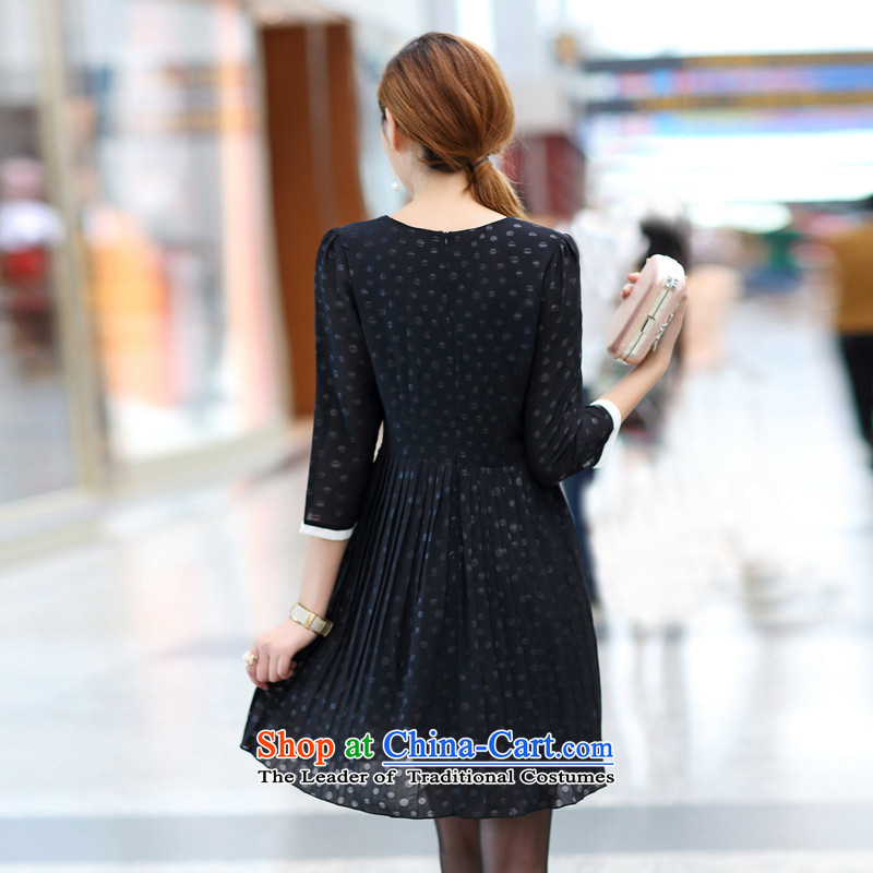 So clearly to xl female thick mm autumn 2015, replacing the new Korean version thin Foutune of stylish wave snow woven dresses S2669 black pixel staff (smeilovly 3XL,) , , , shopping on the Internet