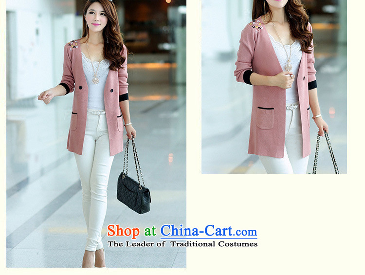 2015 mm thick spring new long-sleeved solid color to xl Woolen Sweater Knit-in long cardigan female Korean blouses 38 PINK 2XL weight 130-145 catty picture, prices, brand platters! The elections are supplied in the national character of distribution, so action, buy now enjoy more preferential! As soon as possible.