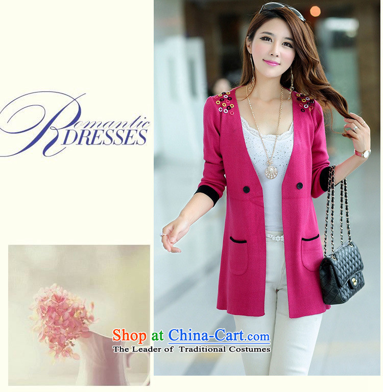 2015 mm thick spring new long-sleeved solid color to xl Woolen Sweater Knit-in long cardigan female Korean blouses 38 PINK 2XL weight 130-145 catty picture, prices, brand platters! The elections are supplied in the national character of distribution, so action, buy now enjoy more preferential! As soon as possible.