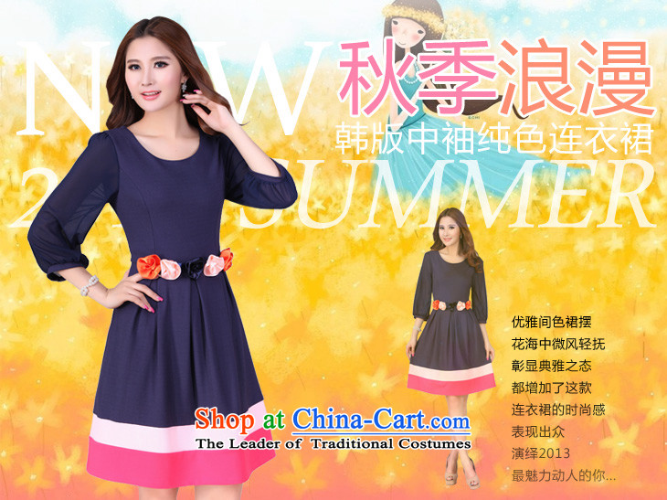 C.o.d. autumn 2015 replacing large Korean flower Foutune of 7 cuff dresses thick mm thin large apron graphics to video thin lady Houston Dark Blue M approximately 90-110 catty picture, prices, brand platters! The elections are supplied in the national character of distribution, so action, buy now enjoy more preferential! As soon as possible.