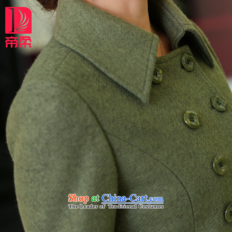 The new (DIROU)2015 Sophie Winter Jackets Korean female double row is long wool a wool coat DD242 Army Green , L, Dili Sophie (DIROU) , , , shopping on the Internet