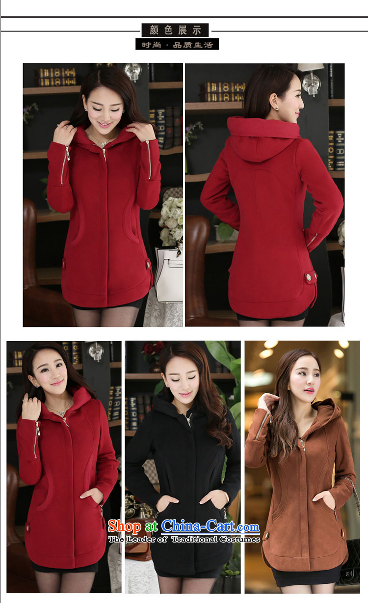 Szili Clinton larger female thick MM autumn and winter new ad to increase 2015 loose video thin thick sister 200 catties thick sweater jacket Korean Brown XXXXL picture, prices, brand platters! The elections are supplied in the national character of distribution, so action, buy now enjoy more preferential! As soon as possible.