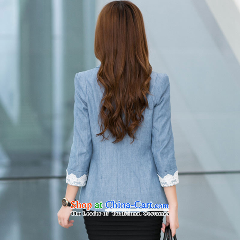 So clearly to xl female thick mm2014 autumn and winter load new Korean lace video thin stylish small jacket 5003 light blue 4XL 175 staff of around 922.747, (smeilovly) , , , shopping on the Internet
