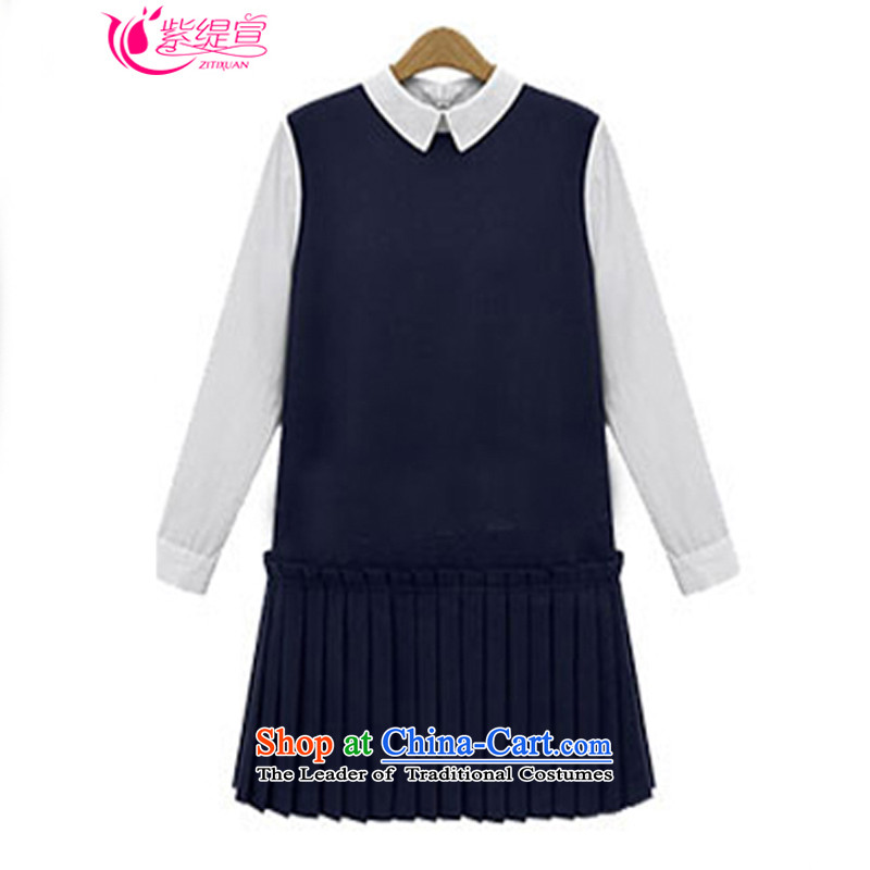 The first declared large European and American economy long-sleeved shirt with spring and summer collar pressure shaft under discount chiffon  3XL_ 145-165 1504 skirt around 922.747