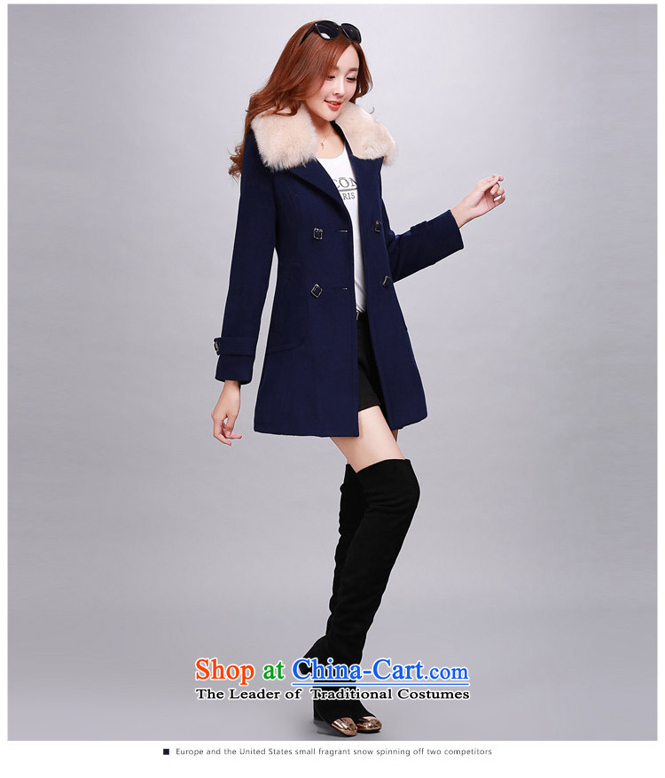 Spend thousands of bones 2015 autumn and winter new Korean Sau San double-OL commuter women's gross? a wool coat female jacket color navy M picture, prices, brand platters! The elections are supplied in the national character of distribution, so action, buy now enjoy more preferential! As soon as possible.