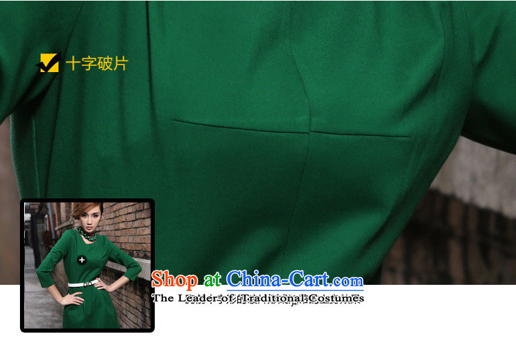 Beautiful  Spring and Autumn 2015 a new believers, western van 7 large cuff dresses Sau San female green XL Photo, prices, brand platters! The elections are supplied in the national character of distribution, so action, buy now enjoy more preferential! As soon as possible.