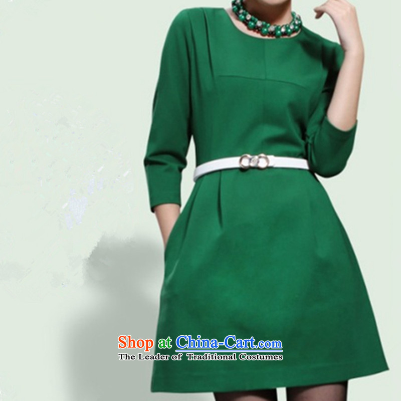 Beautiful  Spring and Autumn 2015 a new believers, western van 7 large cuff dresses Sau San female green XL, beautiful believers shopping on the Internet has been pressed.