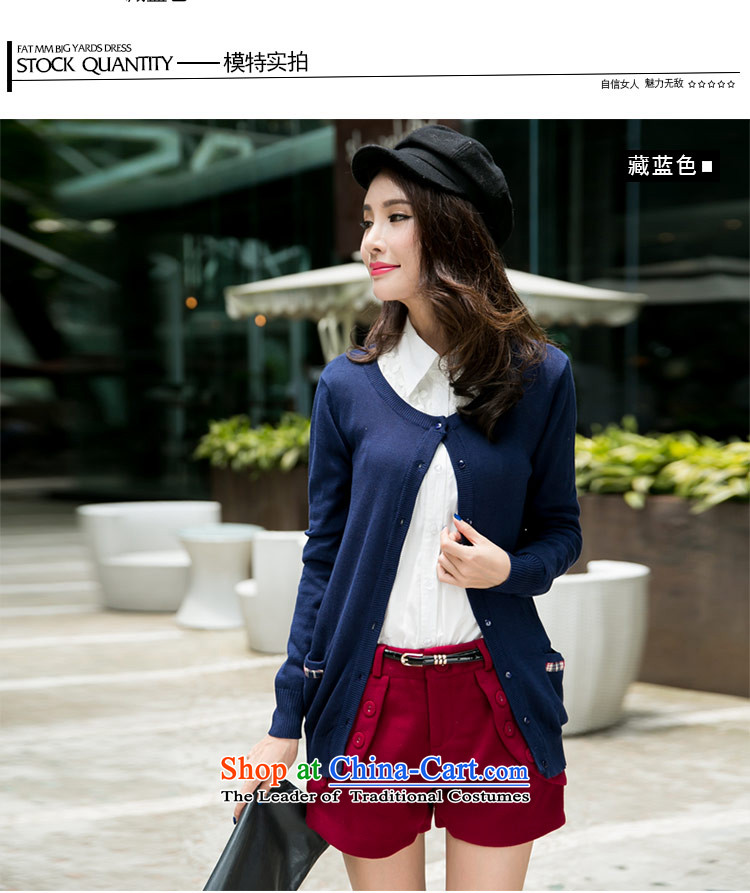 Amista Asagaya Gigi Lai Fat mm larger female new products autumn wild round-neck collar long-sleeved sweater knit pocket loose cardigan women 8816 Tibetan blue XXL picture, prices, brand platters! The elections are supplied in the national character of distribution, so action, buy now enjoy more preferential! As soon as possible.