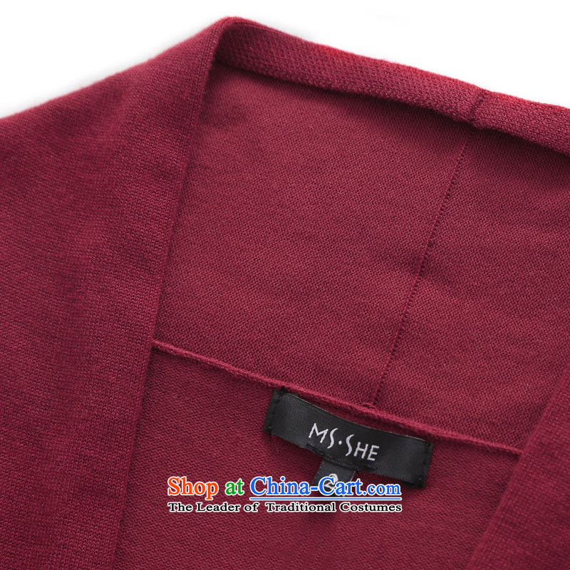 Msshe xl women 2015 autumn the new SISTER Korean thick cardigan in long jacket, dark red woolen pullover 4XL, female 7,427 applicants during that month the Susan Carroll, poetry Yee (MSSHE),,, shopping on the Internet
