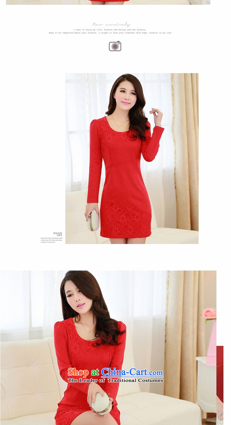 Flower to Isabelle 2015 Autumn replacing the new Korean commuter OL larger package and Sau San Antique Lace forming the dresses female D7128 dark red L picture, prices, brand platters! The elections are supplied in the national character of distribution, so action, buy now enjoy more preferential! As soon as possible.