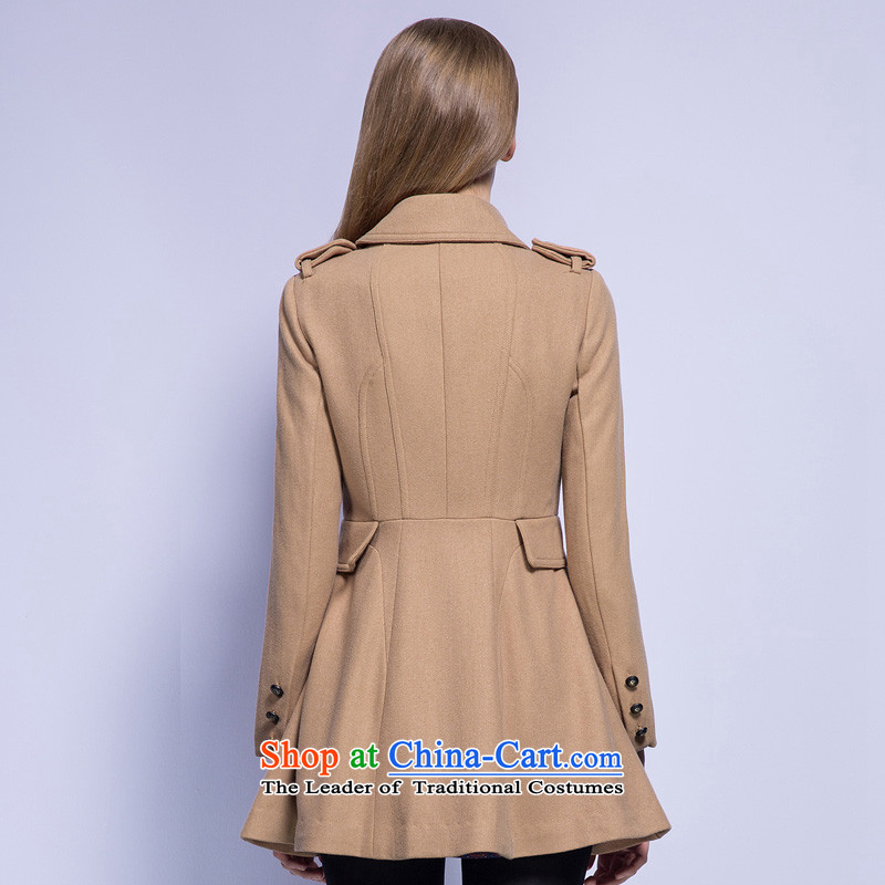 Chaplain who fall inside the new women's double-ups in the Sau San long coats jacket 133S3120019 brown beige 155/S, chaplain who has been pressed shopping on the Internet