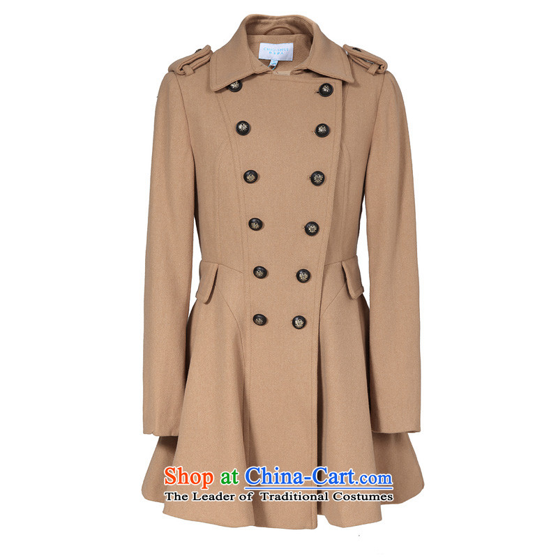 Chaplain who fall inside the new women's double-ups in the Sau San long coats jacket 133S3120019 brown beige 155/S, chaplain who has been pressed shopping on the Internet