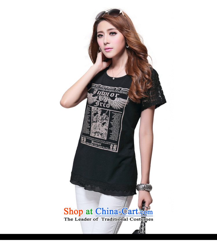 So clearly to xl female thick mm Summer 2015 Korean lace stitching thick sister video t-shirt thin cotton S1632 short-sleeved black XL Photo, prices, brand platters! The elections are supplied in the national character of distribution, so action, buy now enjoy more preferential! As soon as possible.