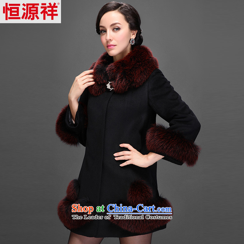Hengyuan Cheung 2014 women in the long hair? coats wool cloak for a gross jacket 2559 1# black  180/100A(3XL), ad Hengyuan Cheung shopping on the Internet has been pressed.
