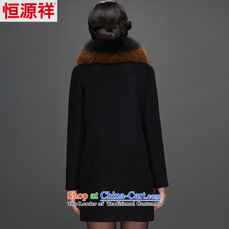 Hengyuan Cheung 2014 women in the elderly in the long hair washable wool coat? A COAT 2561 1# black  175/96A(XXL), ad Hengyuan Cheung shopping on the Internet has been pressed.