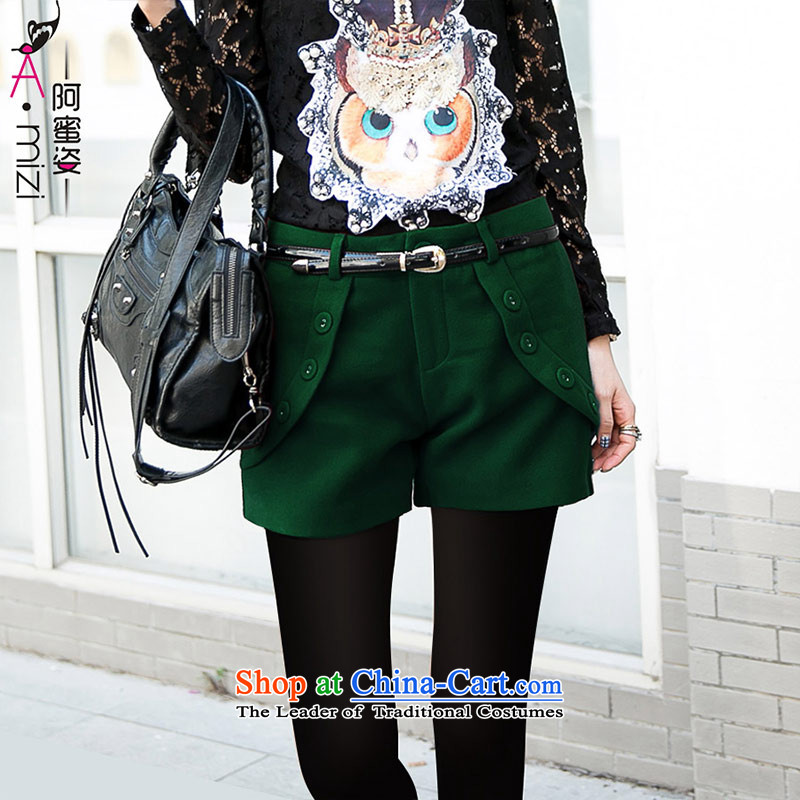 Amista Asagaya Gigi Lai Fat mm larger women with new product package autumn is waist gross a thick boots trousers female 8716 shorts dark green XXL, AMISTA ASAGAYA Gigi Lai , , , shopping on the Internet