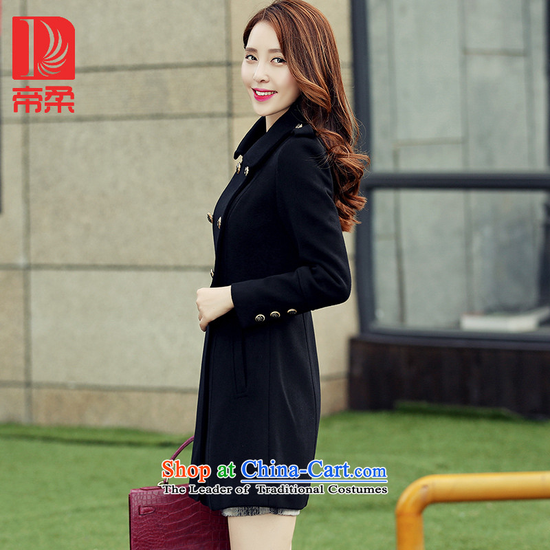 The new (DIROU)2015 Sophie Winter Sweater?   in temperament OL jacket long wool a wool coat female overalls DD234 black , L, Dili Sophie (DIROU) , , , shopping on the Internet