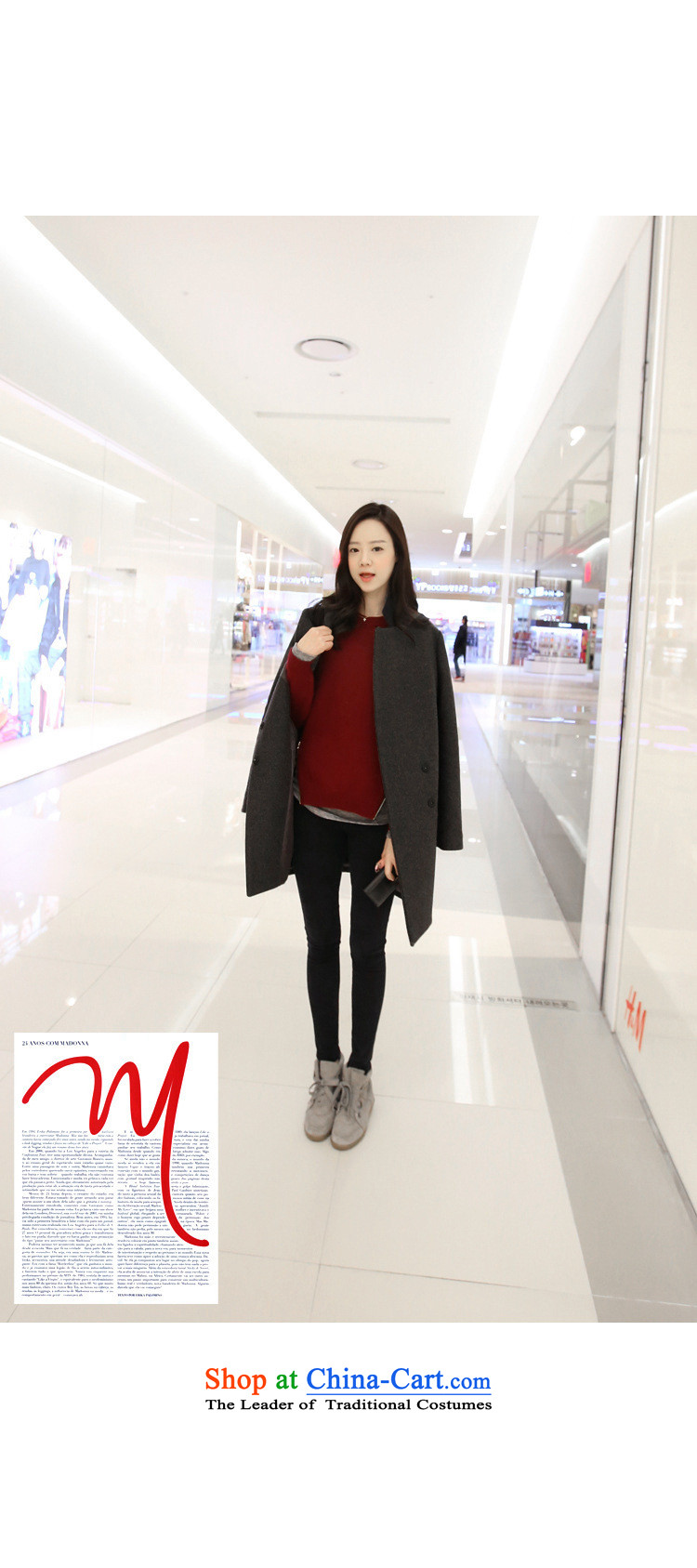 La4 for the autumn of 2015, New cocoon-minimalist suits the cotton long coat young daughter thick jacket cashmere gray S-advanced custom image, prices, brand platters! The elections are supplied in the national character of distribution, so action, buy now enjoy more preferential! As soon as possible.