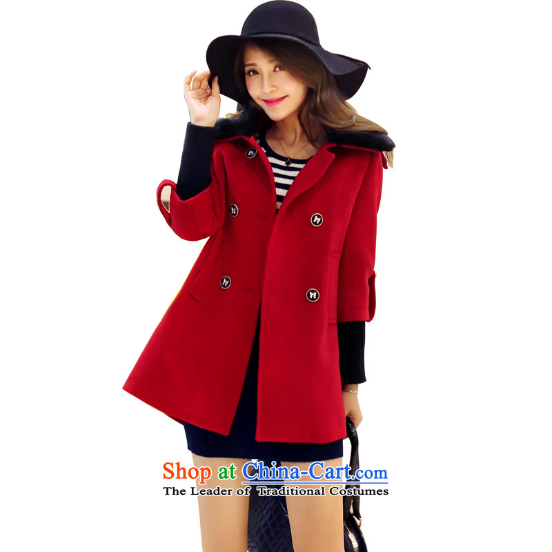 Park woke up to 2015 winter clothing new Korean women? coats that long hair red jacket M Awakening? Paradise Shopping on the Internet has been pressed.