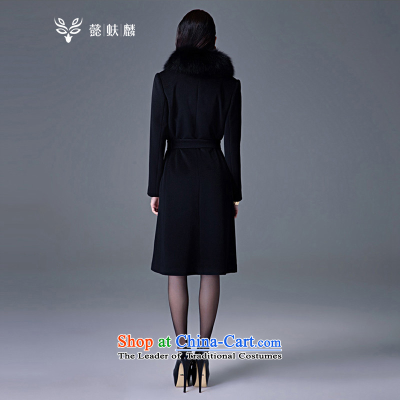 Headquarters or Chu 2015 Fall/Winter Collections new woolen coat girl in long hair black jacket? Fox for genuine Gross Gross coats black XXL,? headquarters or Lun (yfl) , , , shopping on the Internet