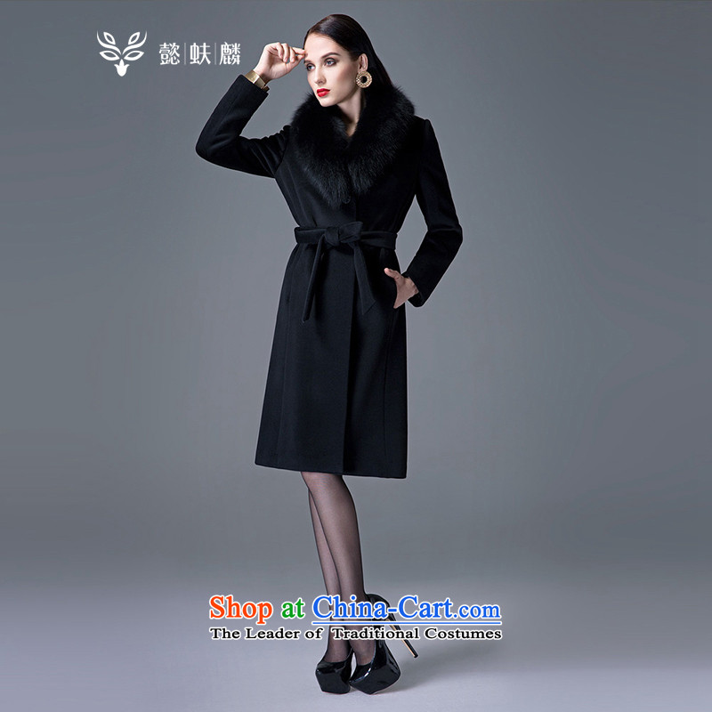 Headquarters or Chu 2015 Fall/Winter Collections new woolen coat girl in long hair black jacket? Fox for genuine Gross Gross coats black XXL,? headquarters or Lun (yfl) , , , shopping on the Internet