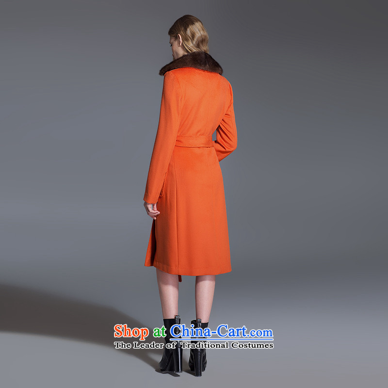 Thus Chu YFL headquarters women 2015 new autumn and winter coats female Autumn and Winter Sweater,high-end woolen coat, Water Sable Hair collar windbreaker gross coats orange M? Or Lun (yfl headquarters) , , , shopping on the Internet