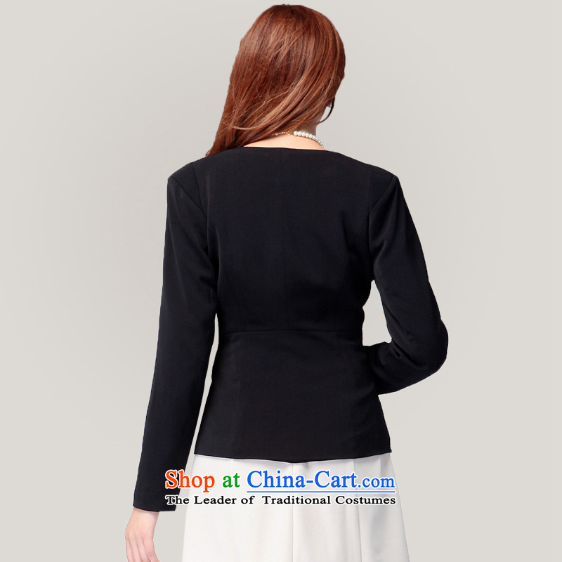 So clearly to xl female thick mm2014 autumn and winter load new Korean professional quality small business suit Sau San female black 3XL, of coat 5016 Director (smeilovly) , , , shopping on the Internet