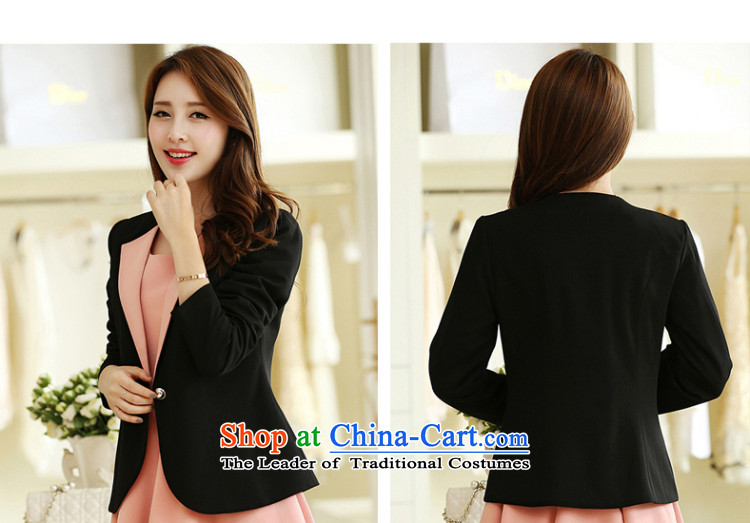 Morning to load the new 2015 Autumn Korean Version to increase women's burden of code 200 mm thick a grain shortage of detained plane collision lapel color graphics and skinny Sau San jacket black 4XL recommendations 165-180 catty picture, prices, brand platters! The elections are supplied in the national character of distribution, so action, buy now enjoy more preferential! As soon as possible.