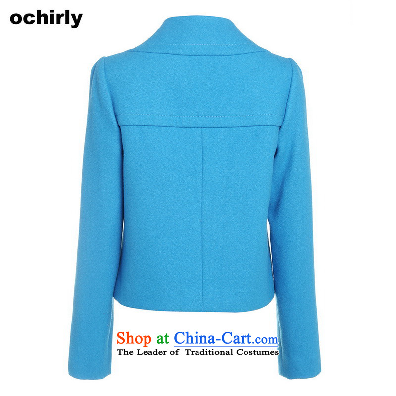 The new Europe, ochirly women's temperament pure color stitching loose long-sleeved jacket 1143342030 gross? LAKE M(165/88A), 640 Europe, the blue force (ochirly) , , , shopping on the Internet