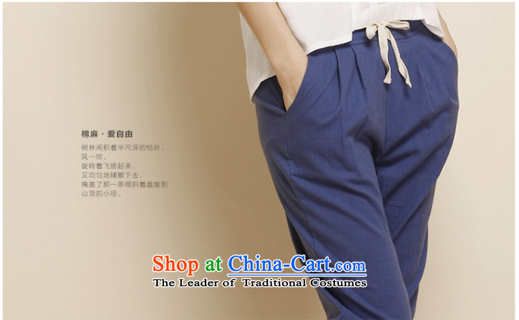 Morning to load the new 2015 Autumn Korean Version to increase women's code thick mm loose wild linen pants casual pants video thin Harun trousers cotton linen pants trousers Castor Denim blue 5XL( recommendations 170-185 catty) Picture, prices, brand platters! The elections are supplied in the national character of distribution, so action, buy now enjoy more preferential! As soon as possible.