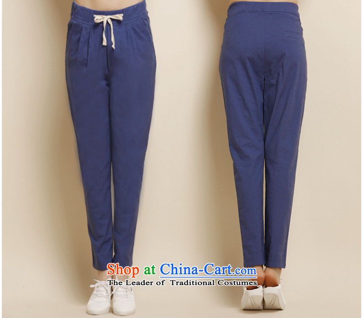 Morning to load the new 2015 Autumn Korean Version to increase women's code thick mm loose wild linen pants casual pants video thin Harun trousers cotton linen pants trousers Castor Denim blue 5XL( recommendations 170-185 catty) Picture, prices, brand platters! The elections are supplied in the national character of distribution, so action, buy now enjoy more preferential! As soon as possible.