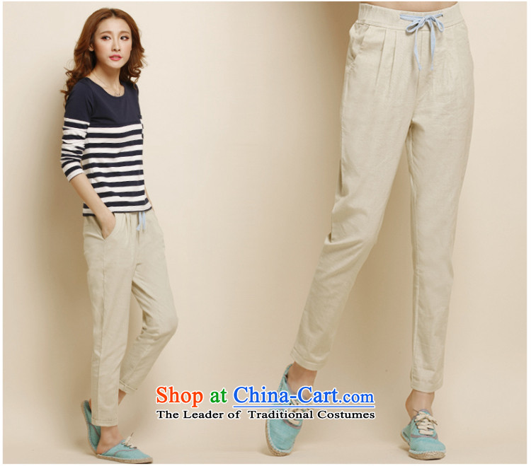 Morning to load the new 2015 Autumn Korean Version to increase women's code thick mm loose wild linen pants casual pants video thin Harun trousers cotton linen pants trousers Castor Denim blue 5XL( recommendations 170-185 catty) Picture, prices, brand platters! The elections are supplied in the national character of distribution, so action, buy now enjoy more preferential! As soon as possible.