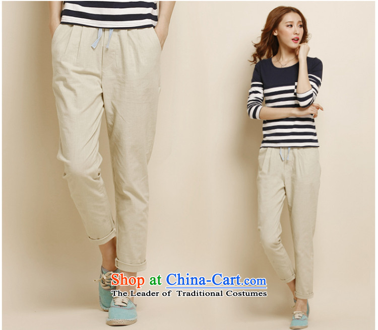 Morning to load the new 2015 Autumn Korean Version to increase women's code thick mm loose wild linen pants casual pants video thin Harun trousers cotton linen pants trousers Castor Denim blue 5XL( recommendations 170-185 catty) Picture, prices, brand platters! The elections are supplied in the national character of distribution, so action, buy now enjoy more preferential! As soon as possible.