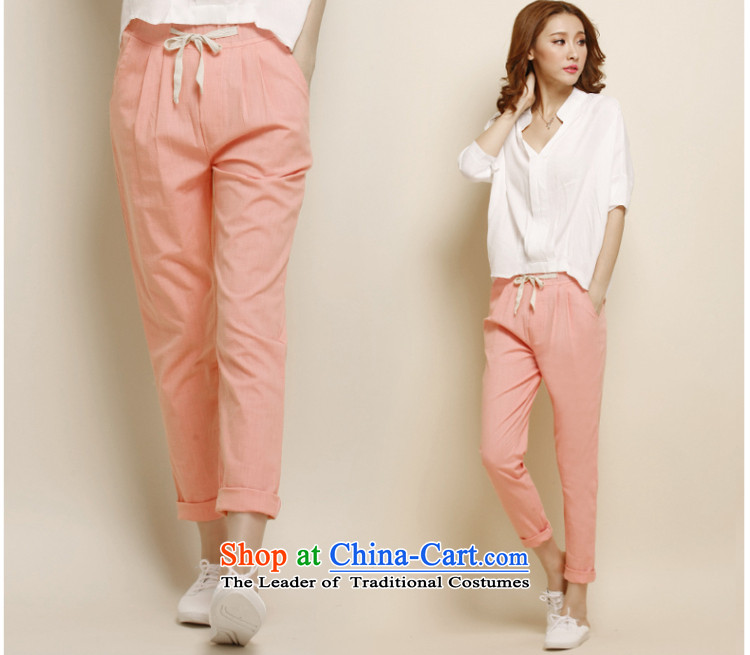 Morning to load the new 2015 Autumn Korean Version to increase women's code thick mm loose wild linen pants casual pants video thin Harun trousers cotton linen pants trousers Castor Denim blue 5XL( recommendations 170-185 catty) Picture, prices, brand platters! The elections are supplied in the national character of distribution, so action, buy now enjoy more preferential! As soon as possible.