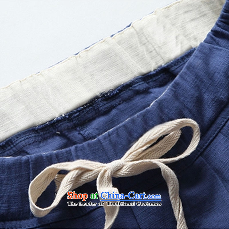 Morning to load the new 2015 Autumn Korean Version to increase women's code thick mm loose wild linen pants casual pants video thin Harun trousers cotton linen pants trousers Castor Denim blue 5XL( recommendations 170-185) morning to , , , catty shopping on the Internet