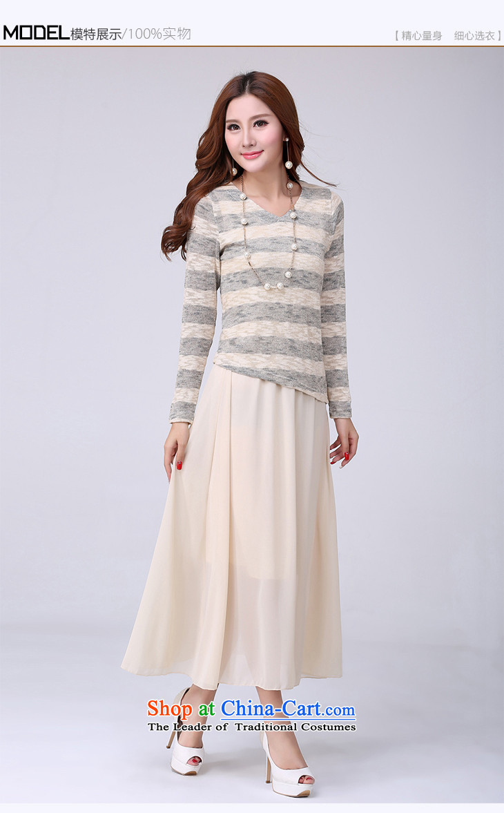 C.o.d. women benefit from the new fall together plus overweight dress 2015 Fall/Winter Collections two kits knitting chiffon long skirt video thin OL lady dresses apricot XXL approximately 145-160 catty picture, prices, brand platters! The elections are supplied in the national character of distribution, so action, buy now enjoy more preferential! As soon as possible.