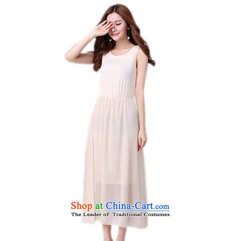 C.o.d. women benefit from the new fall together plus overweight dress 2015 Fall/Winter Collections two kits knitting chiffon long skirt video thin OL lady dresses apricot XXL about 145-160, Hazel (QIANYAZI constitution) , , , shopping on the Internet