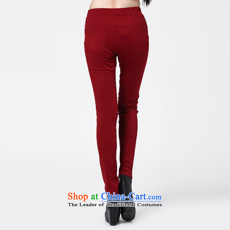 The representative of the water load new Korean autumn version, forming the trousers large trousers Sau San female graphics skinny legs S14QW3538 pants, wine red XL, Water Authority (SHUIMIAO) , , , shopping on the Internet
