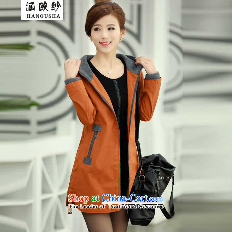 The OSCE yarn to covered by xl women 2015 new expertise of spring and autumn MM larger windbreaker. Long graphics thin coat of orangeXL recommendations catty123-130145.