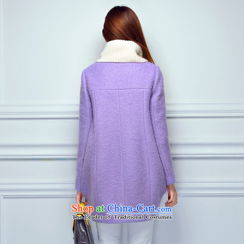 The Champs Elysees shadow gross girls jacket? long coats 2014 new Korean fashion wool a Sau San autumn and winter female purple , L, incense shadow style (XIANGYING) , , , shopping on the Internet