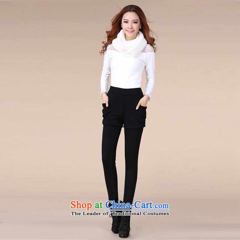 Rui Mei to thick, Hin thin xl women 2105 winter clothing new leave two Sau San plus lint-free warm casual pants, forming the trousers F025 XL(120 black catty -130), can penetrate Rui Jin Mei-RIUMILVE) , , , shopping on the Internet